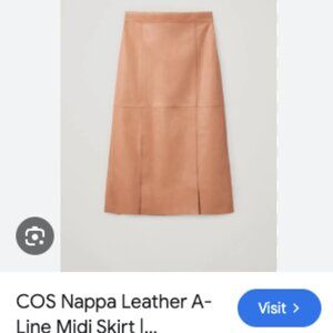COS midi leather skirt